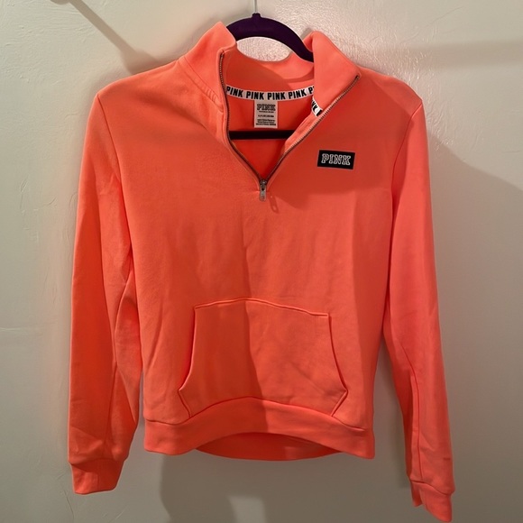 PINK Victoria's Secret Jackets & Blazers - Coral PINK Victoria secret quarter zip sweatshirt